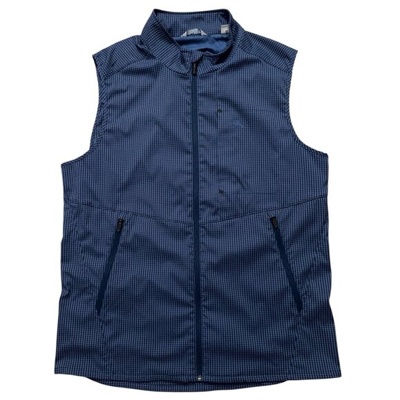 Tommy Bahama Vest Mens XLT IslandZone Performance Golf Full Zip Check Blue - Picture 1 of 6